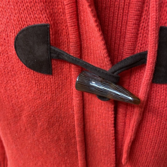 Ralph Lauren Orange Hooded Toggle Front lambswool blend Long Cardigan Size S - Picture 9 of 13